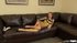 Skinny brunette with trimmed bush and lots of ink uses a toy to get off