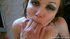 Naughty brunette girlfriend with big tits grinds on a fat chopper