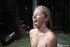An enormous, black, monster cock sprays this blonde with torrents of sticky