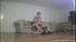 leg draped over his
