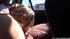 Bent over, in the back of his car, she takes his load all over her tight