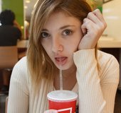 Pretty skinny teen solo