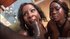 Black guy with a big fucking cock takes on two black sluts at once