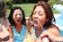Asian party girls fuck a guy and share a massive load of fake cum