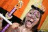 Brunette babe takes on a big black cock, catches some cum. and wins a