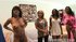 Group of four hot black bitches take turns riding on a big stiff prick