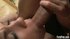 Tatted and blonde, she grips his cock at the base, driving it down her
