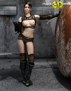 Brunette 3d comic alien