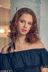Curly hair sexy brunette teen