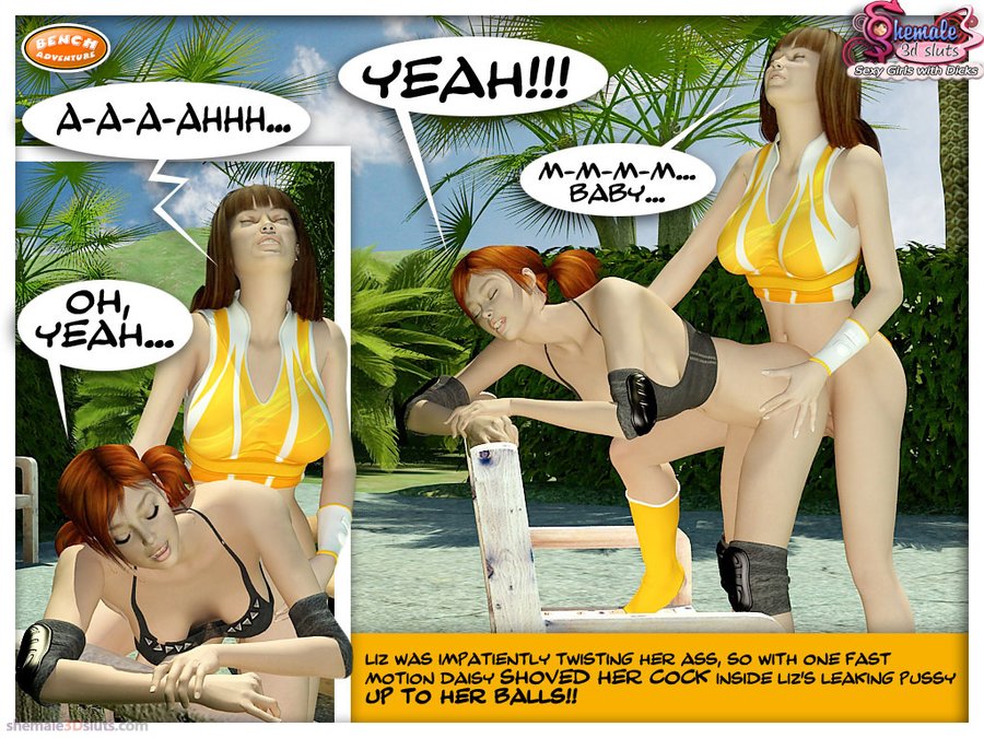 Sexy redhead skate slut bends over the benc - XXX Dessert - Picture 5