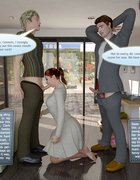 One of the sexiest 3d porn comics shows a bimbo being DP-ed by two horny