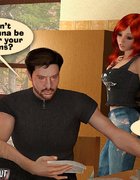 Dirty brunette teases redhead nonstop, boyfriend watches while masturbating