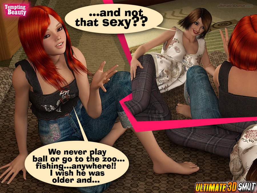 Dirty brunette teases redhead nonstop, boyfriend watches while masturbating outside the door - XXXonXXX - Pic 2