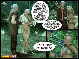 3d art Elven beauty tortured by nasty green orcs, romantic getaway takes a bad turn - Picture 1
