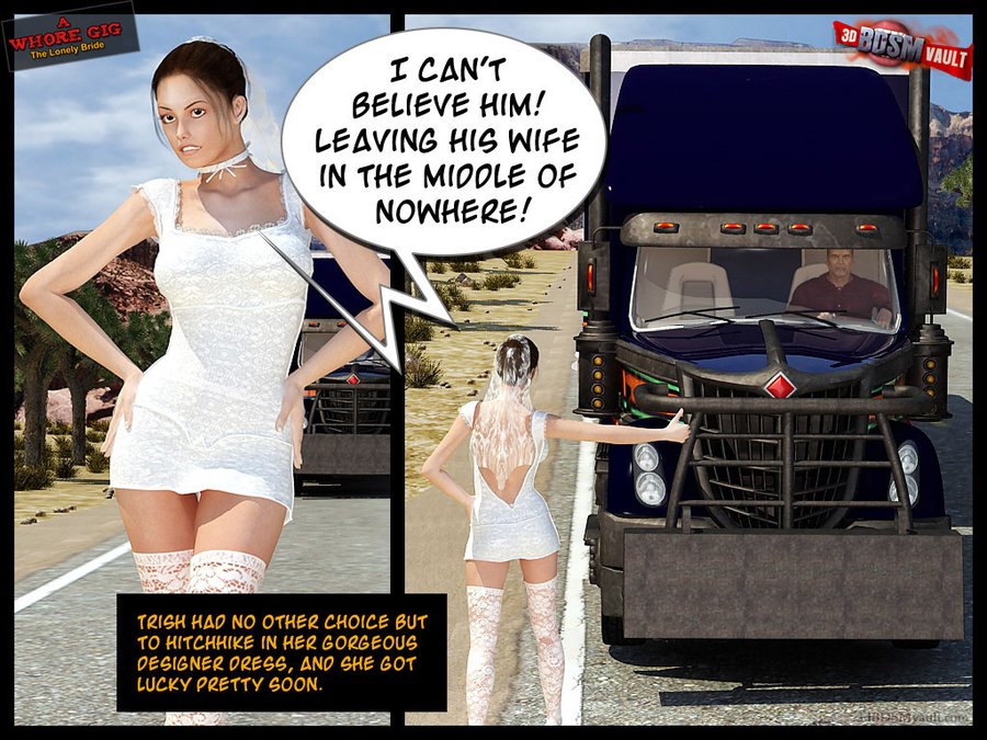 Lonely bride waits by the road in her skimpy dress for a hero to come by, but is that the devil knocking instead? - XXXonXXX - Pic 3